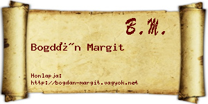 Bogdán Margit névjegykártya